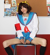 cosplay crossdress crossdresser crossdressing femboy sissy trap Haruhi Suzumiya
