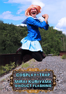 crossdress crossdressing femboy sissy trap Kuriyama Mirai Kyoukai Kanata school uniform upskirt pantyhose flashing outdoor
