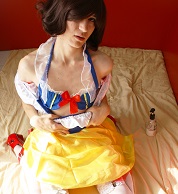 cosplay crossdress crossdresser crossdressing femboy sissy trap disney snow white lingerie