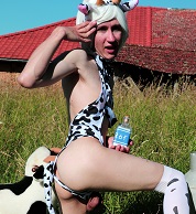 crossdress crossdresser crossdressing femboy sissy trap cd ts cdts costume porn masturbation lewd cosplay cow cowgirl kigurumi kigu high heels mule outdoor